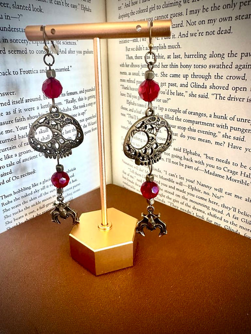 Bronze Skull Pendant w/ Bat